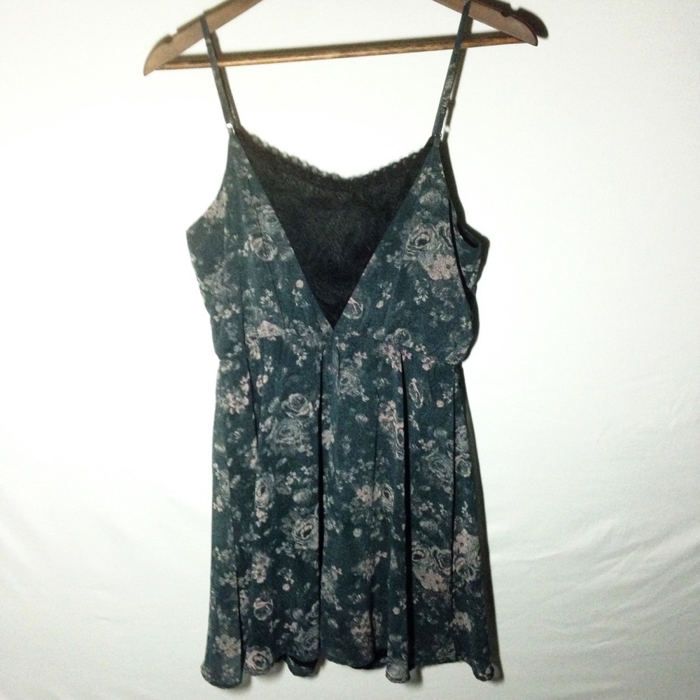 Maurices Lacey Floral Spaghetti Strap Mini Dress M